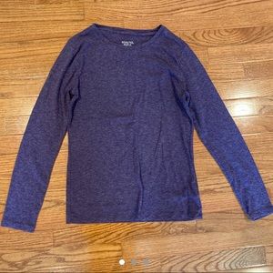 purple long sleeve shirt